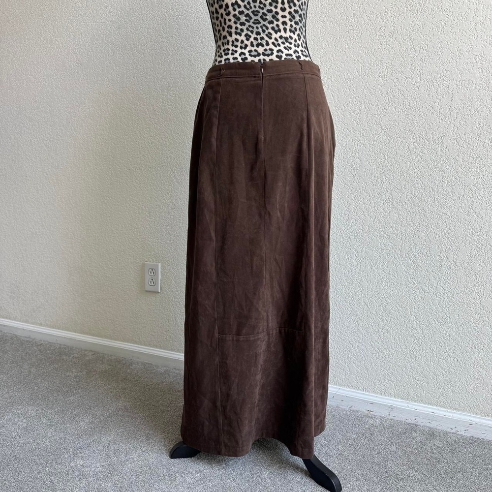 White Stag Brown vintage suede maxi skirt Size 6 - Picture 4 of 8